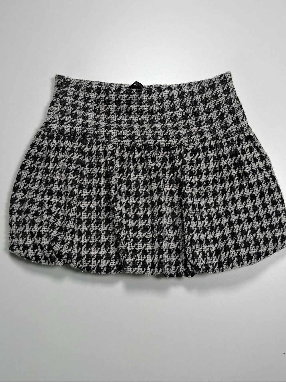 Zara Black and White Houndstooth Mini Skirt